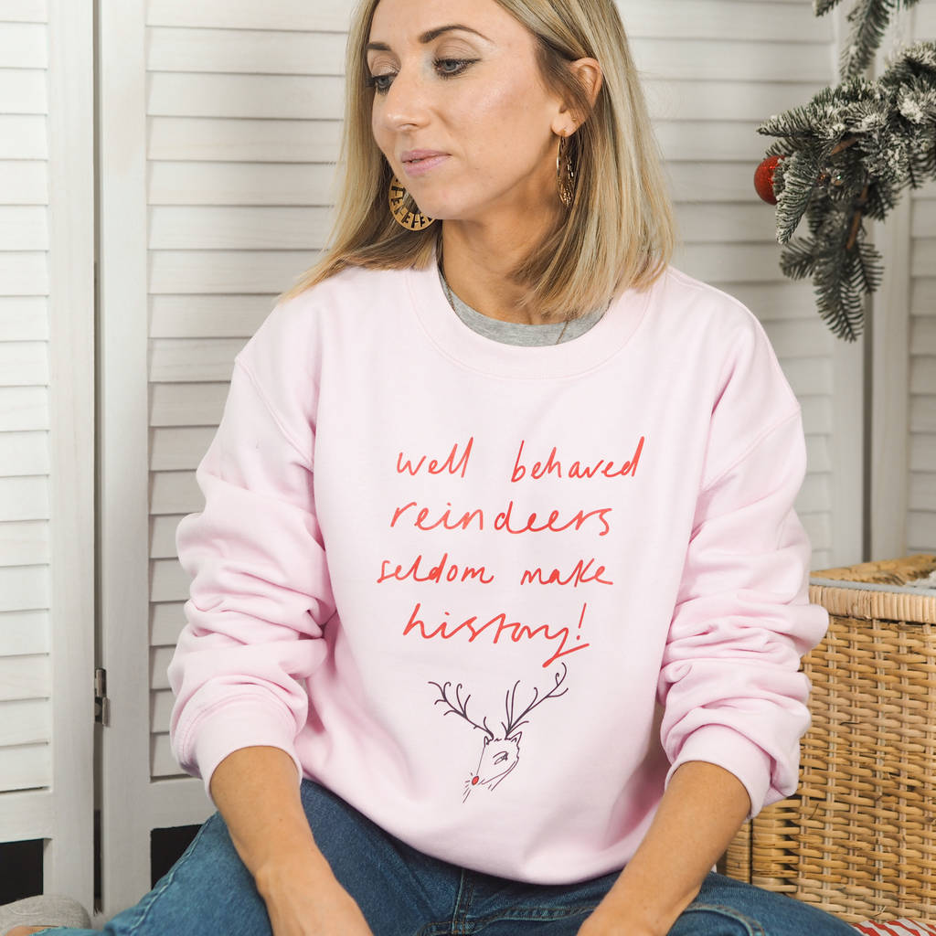 Well Behaved Reindeers Christmas Jumper By Rock On Ruby |  notonthehighstreet.com