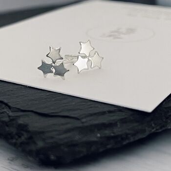 60th Birthday Sterling Silver Star Stud Earrings, 2 of 5