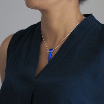 Sapphire Blue Pendant On A Sterling Silver Necklace, 7 of 11