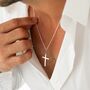 Classic Silver Cross Necklace, thumbnail 3 of 5