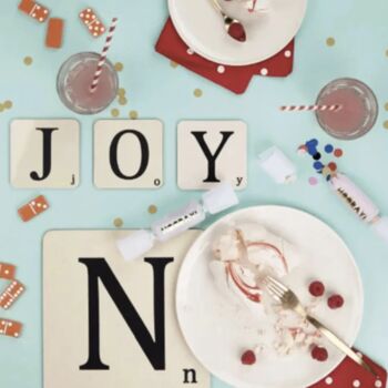 Letter Tile Place Mat And Coaster, 3 of 3