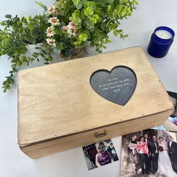 Personalised Wooden Heart Memory Box, 6 of 12