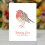 Sending Love At Christmas, Robin Card, thumbnail 1 of 2