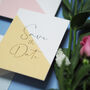 Mnmlst Colour Block Wedding Save The Date Cards, thumbnail 1 of 5