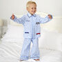 Personalised Boy's Racing Car Checked Pyjamas, thumbnail 1 of 5