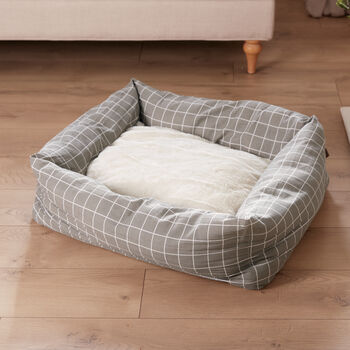 Personalised Check Cradle Dog Bed, 2 of 4