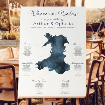 Wales Map Wedding Table Plan, 2 of 5