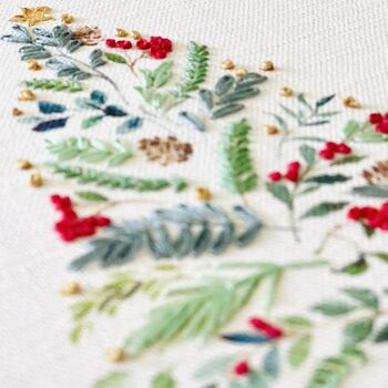 Christmas Tree Embroidery Hoop Kit, 3 of 4