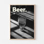 Retro Black And White Kitchen Bar Beer Wall Print, thumbnail 1 of 4