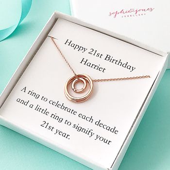 Rose Gold Plated 21st Birthday Necklace, 2 of 7