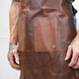 Personalised Double Pocket Full Grain Leather Apron, thumbnail 6 of 8