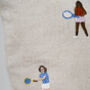 Tennis Embroidered Cushion W Insert, thumbnail 3 of 4