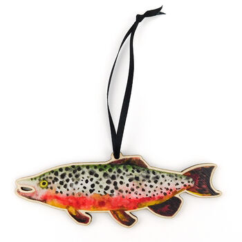 Flumens Trout Wooden Hanging Decoration, 2 of 4