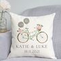 Personalised Just Married Bicycle Cushion, thumbnail 1 of 3