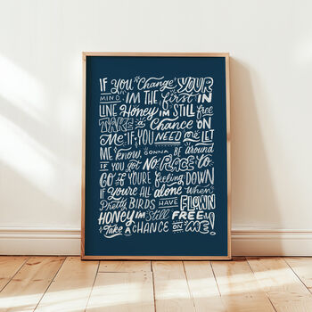 Take A Chance On Me, Abba Lyrics Print, Disco Print, 4 of 12