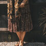 Chocolate Brown Ginkgo Leaf Print Scarf, thumbnail 3 of 3