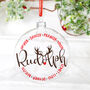 Rudolph Reindeer Glass Christmas Tree Flat Bauble, thumbnail 1 of 4