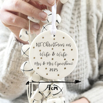 First Christmas As Husband Wife Personalised Decoration, 3 of 5