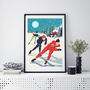 Speed Skating Nordic Winter Print, thumbnail 1 of 2