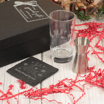 Christmas Reindeer Highball Glass And Gift Boxed Set, 7 of 9