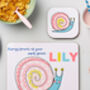 Personalised Kid's Snail Placemat Set, thumbnail 2 of 5