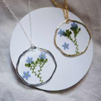 Forget Me Not Garden Silver Or Gold Statement Necklace, 10 of 11