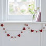 Felt Heart And Beads Valentines Bunting, thumbnail 1 of 3