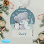 Personalised Tiny Tatty Teddy Snow Globe Bauble, thumbnail 2 of 4