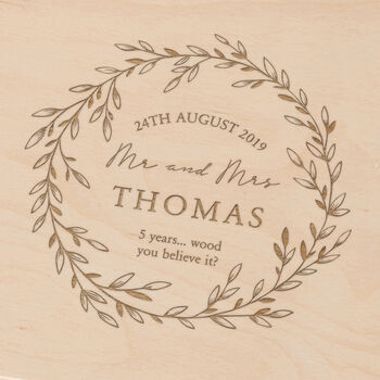 Personalised Wooden Memory Box For Couple, 2 of 6