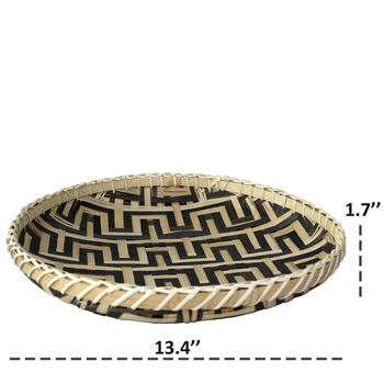 Bamboo Woven Basket Tray Snake, 3 of 8