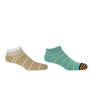 Retrostripe Cream And Thinstripe Teal Men's Trainer Socks, thumbnail 1 of 7