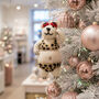 Handmade Felt Diva Polar Bear Christmas Decoration, thumbnail 4 of 5
