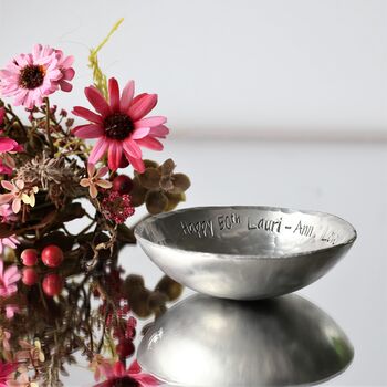 Personalised 10th Anniversary Gift, Aluminium Ring Bowl, 5 of 10