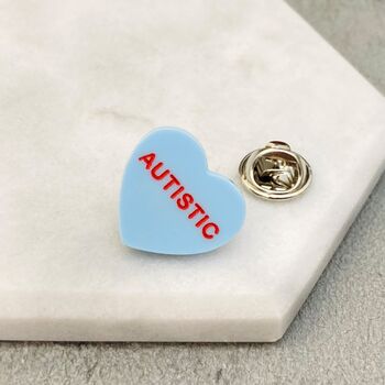 Autistic Heart Pin Badge, 3 of 9