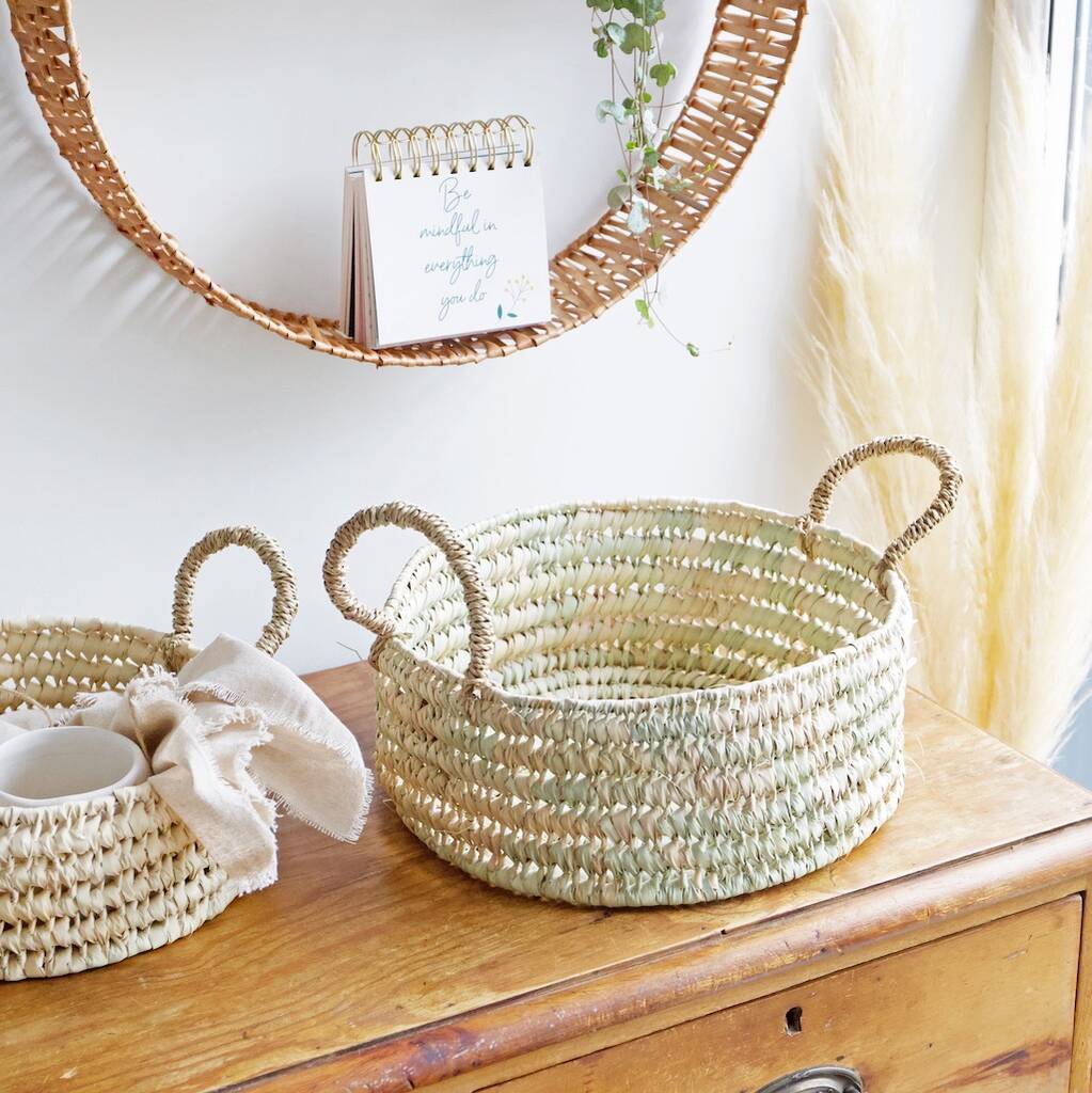 Round Open Weave Basket By Lisa Angel