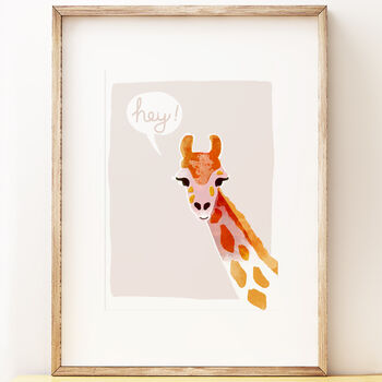 Hey Giraffe Children's Art Print, 3 of 4