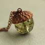 Speckled Green Acorn Necklace, thumbnail 2 of 9