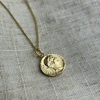 Gold Plated Hadrian Roman Coin Pendant, 4 of 4