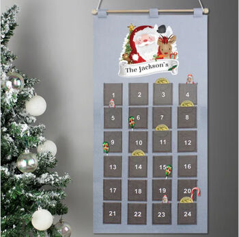 Personalised Christmas Advent Calendar, Santa, Unicorn, Penguin, Rocking Horse, Nutcracker, 2 of 5