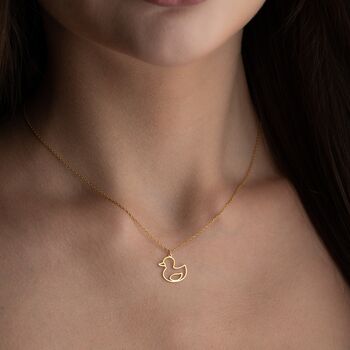 Sterling Silver Duck Necklace, 2 of 10