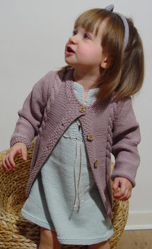 Handmade Organic Cardigan Cabled For Girls, 5 of 9