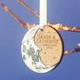 Silver Crescent Moon Personalised Christmas Tree Bauble, thumbnail 5 of 5