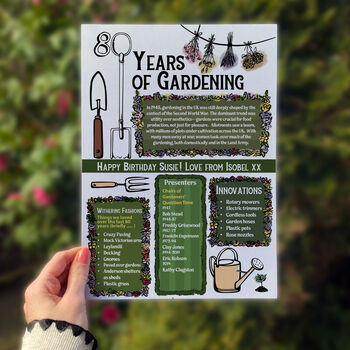 80 Years Of Gardening 80th Birthday Gift Print, 4 of 5