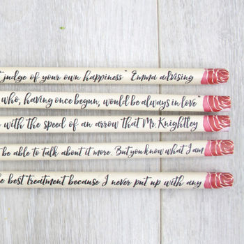Personalised Emma Jane Austen Quote Pencils, 5 of 6