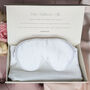 Silk Pillowcase And Eye Mask Giftbox Sleep Mask And Pillow Case White 100% Pure Soft Mulberry Silk Luxury Travel Gift Set, thumbnail 1 of 11