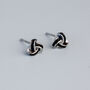 Sterling Silver Black Celtic Knot Stud Earrings, thumbnail 4 of 6