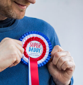 Super Dad Fathers Day Personalised Rosette, 2 of 7