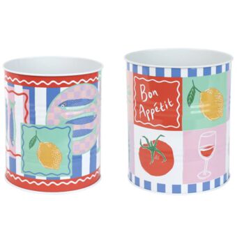 Set Of Two Bright Storage Tins, 3 of 3