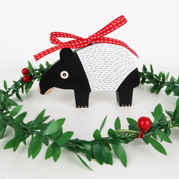 Malayan Tapir Christmas Tree Decorations, 3 of 8