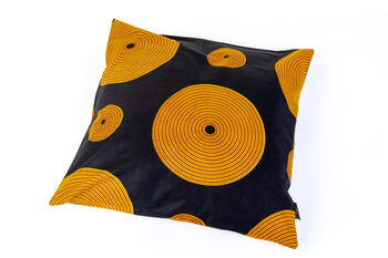 African Print Cushion Cover | Black Tunde Print, 3 of 4